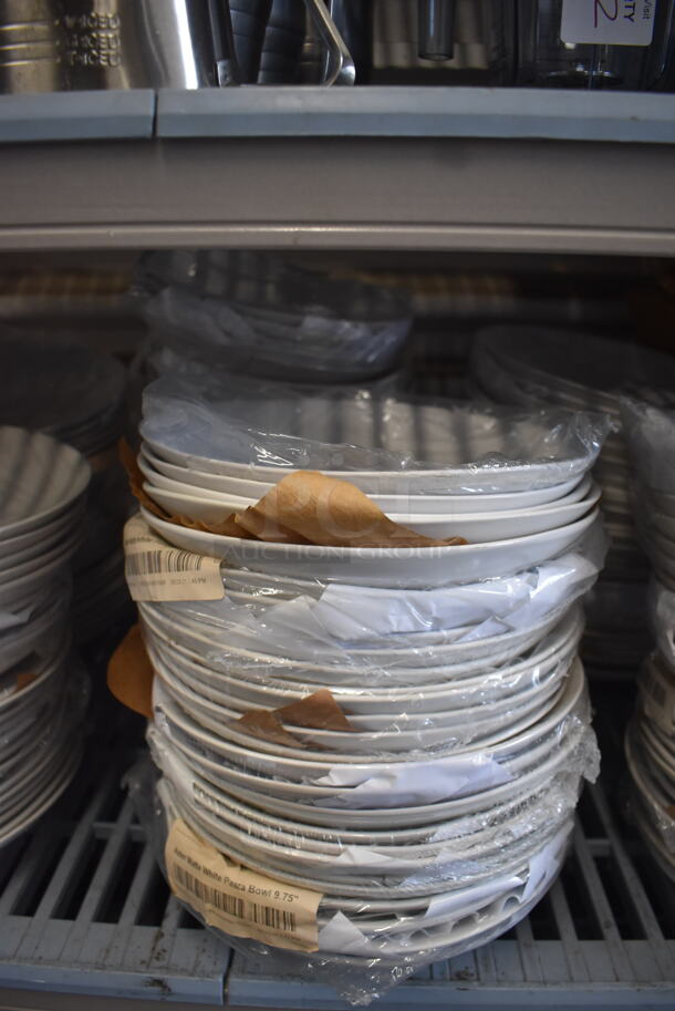 ALL ONE MONEY! Lot of 56 Aster Matte White Pasta Bowls. - Image 1 of 3