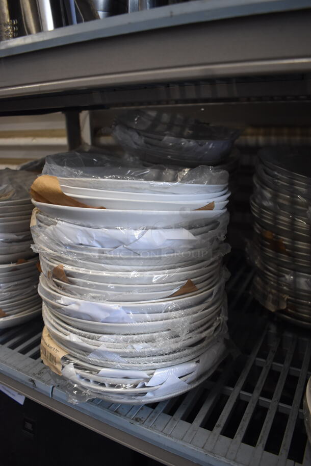 ALL ONE MONEY! Lot of 56 Aster Matte White Pasta Bowls. - Image 3 of 3