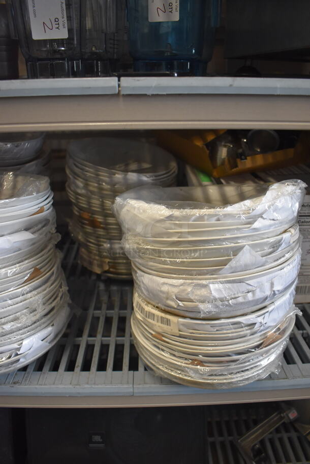 ALL ONE MONEY! Lot of 58 Aster Matte White Pasta Bowls. - Image 1 of 3