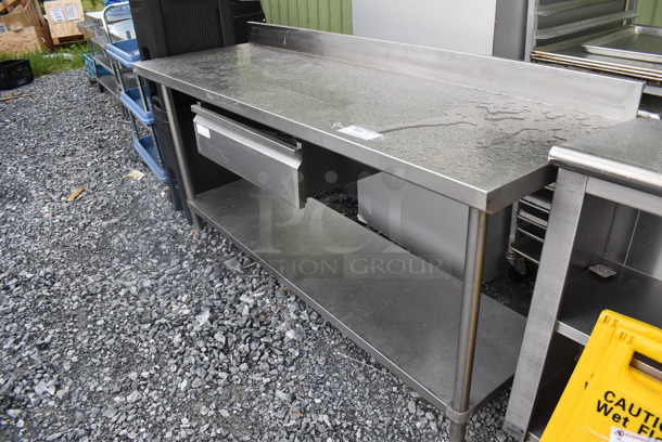 Stainless Steel Table with Undershelf and Drawer With Various Utensils - Image 3 of 5
