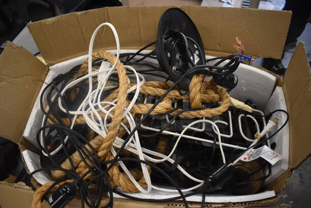 ALL ONE MONEY! Lot of Ropes, Electrical Cords, White Plastic Jug With Handle AND MORE!  - Image 1 of 2