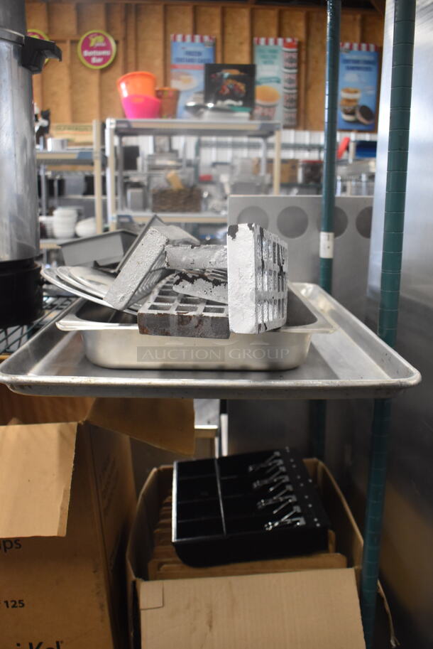 ALL ONE MONEY! Lot of Ice Cube Trays, Round Serving Trays AND MORE!  - Image 1 of 3