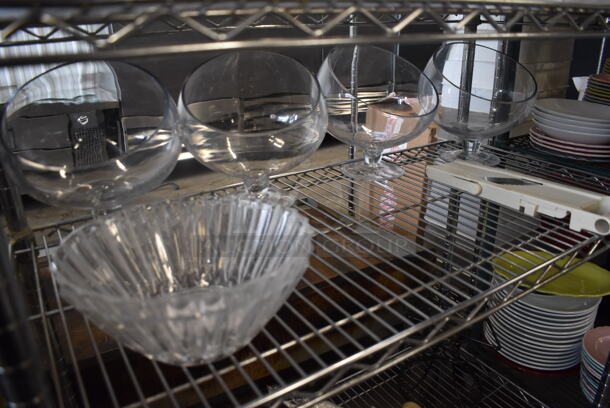 ALL ONE MONEY! Lot of Decorative Glass Serving Bowl AND Slant Cut Glass Bowls.  - Image 2 of 3