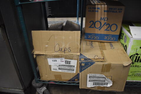 ALL ONE MONEY! Lot of 3 Boxes With White Mugs And Bowls.