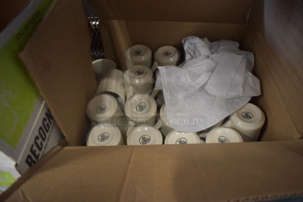 ALL ONE MONEY! Lot Of 3 Boxes Of White Coffee Cups, Rectangular Plates And Bowls.  - Image 4 of 4