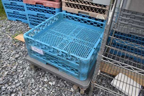 2 Plastic Dish Caddies on Dish Rack Dolly - Image 3 of 3