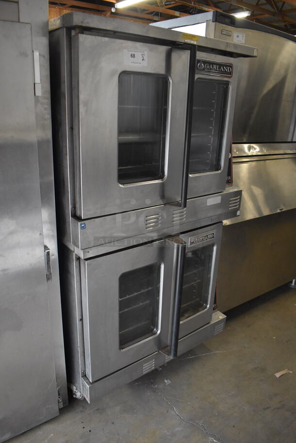 2 Garland Master 450 Commercial Stainless Steel Double Stack Natural Gas Powered 2 Door Convection Ovens With Steel Racks on Commercial Casters. 2 Times Your Bid!  - Image 2 of 6