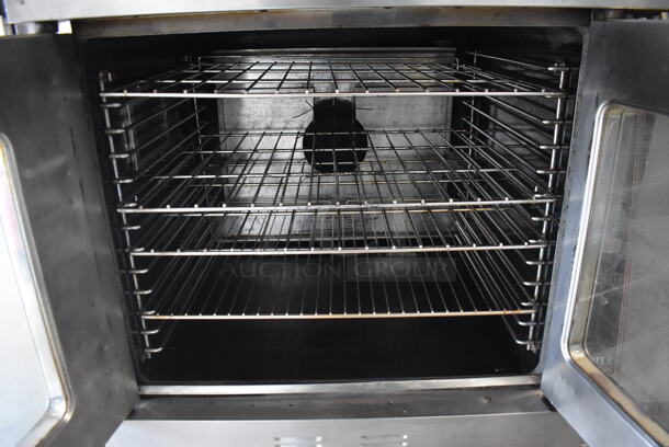 2 Garland Master 450 Commercial Stainless Steel Double Stack Natural Gas Powered 2 Door Convection Ovens With Steel Racks on Commercial Casters. 2 Times Your Bid!  - Image 4 of 6