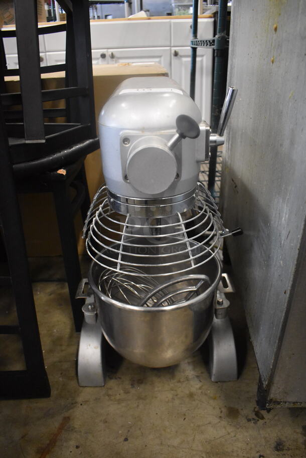 2017 Sentinel 10-FLE Commercial Stainless Steel 10 Quart Electric Mixer With Stainless Steel Bowl, Whisk, Paddle And Bowl Guard. 110V/1 Phase. Tested and Working!
