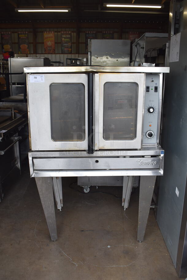Garland Sunfire Commercial Stainless Steel Natural Gas Powered Convection Oven With Steel Racks On Galvanized Legs - Image 1 of 6