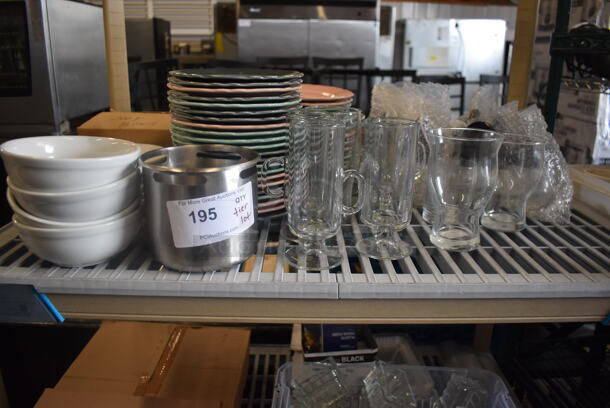 ALL ONE MONEY! LOT of Beer Glasses, White Soup Bowls AND MORE!  - Image 1 of 5