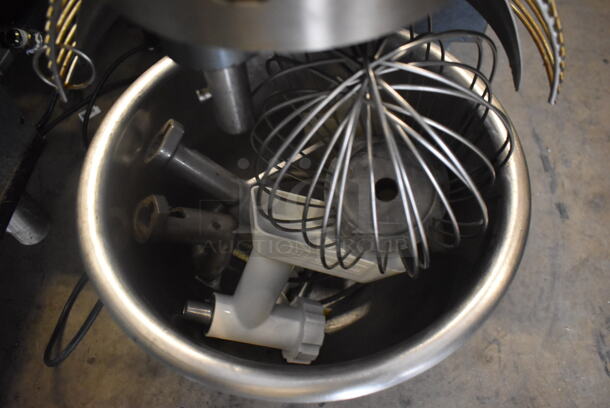 Avantco MX20 Commercial Stainless Steel Electric 20 Quart Planetary Stand Mixer With Stainless Steel Bowl, Whisk, Bowl Guard, Paddle, Dough Hook and Meat Grinder. 110v Tested and Does Not Power On - Image 4 of 7
