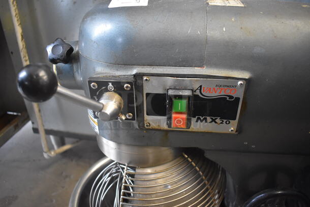 Avantco MX20 Commercial Stainless Steel Electric 20 Quart Planetary Stand Mixer With Stainless Steel Bowl, Whisk, Bowl Guard, Paddle, Dough Hook and Meat Grinder. 110v Tested and Does Not Power On - Image 5 of 7