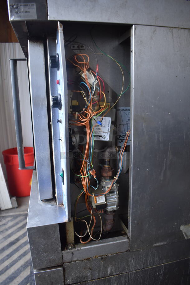 2 Bakers Pride Commercial Stainless Steel Natural Gas Powered Double Stack 2 Glass Door Convection Ovens With Steel Racks on Commercial Casters. 2 Times You Bid!  - Image 6 of 10