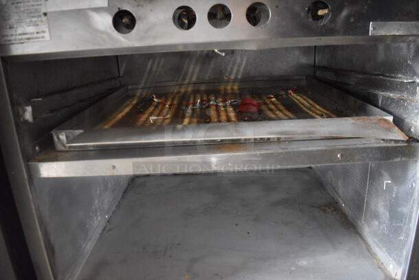 Magikitch'n Magi Glow Broiler Model FMSMB 30 Commercial Stainless Steel Natural Gas Powered Radiant Charbroiler Including 2 Brushes On Commercial Casters.   - Image 4 of 8