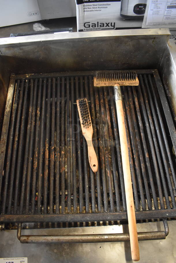 Magikitch'n Magi Glow Broiler Model FMSMB 30 Commercial Stainless Steel Natural Gas Powered Radiant Charbroiler Including 2 Brushes On Commercial Casters.   - Image 5 of 8