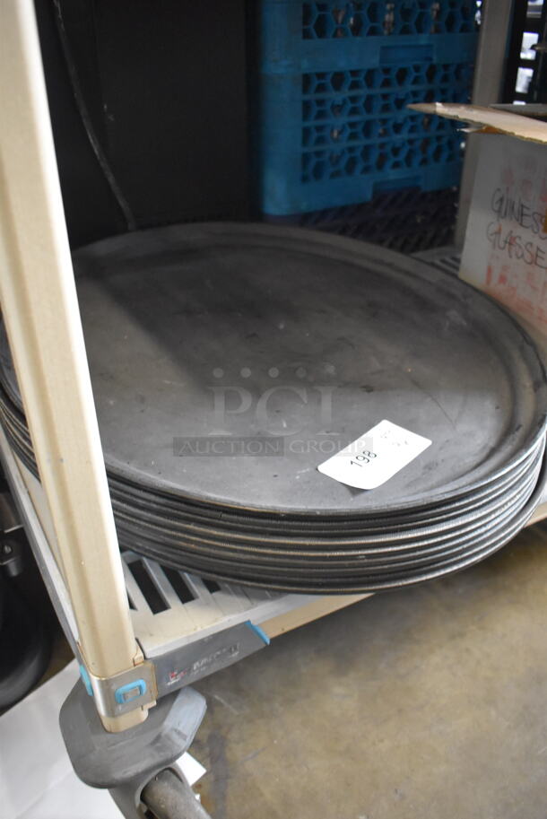 9 Round Steel Serving Trays. 9 Times Your Bid!  - Image 2 of 2