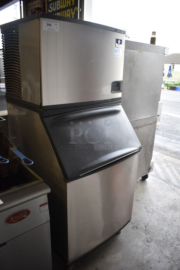 2012 Manitowoc ID0452A Commercial Stainless Steel Electric Ice Maker Without Storage Means On Galvanized Legs. 115V, 1 Phase.  - Image 2 of 7