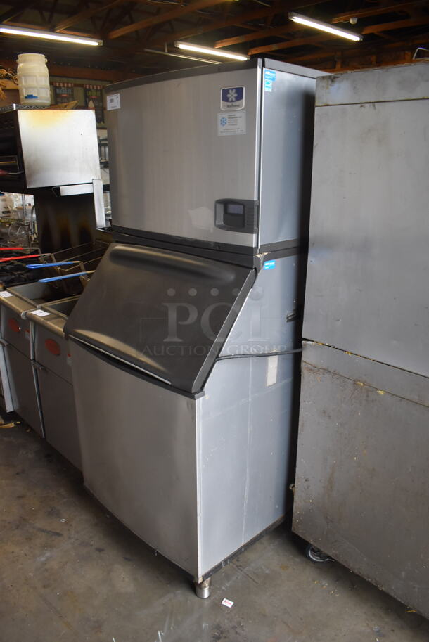 2012 Manitowoc ID0452A Commercial Stainless Steel Electric Ice Maker Without Storage Means On Galvanized Legs. 115V, 1 Phase.  - Image 3 of 7