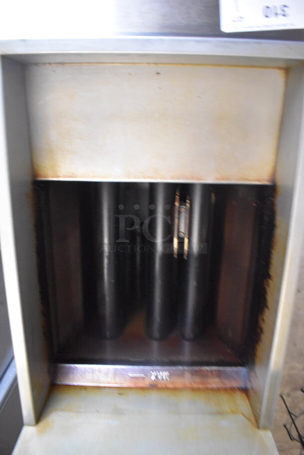 Avantco FF300-N Commercial Stainless Steel Natural Gas Fryer With Two Frying Baskets On Galvanized Legs. 90,000 BTU.  - Image 4 of 7