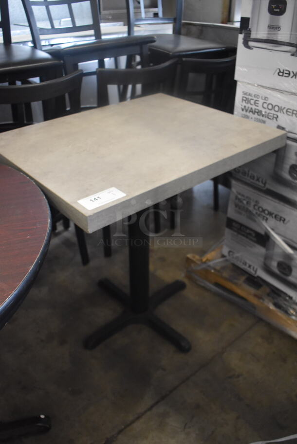Square Cafe Table On 4 Prong Black Base. - Image 2 of 3