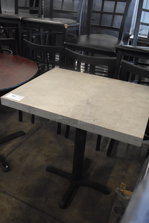 Square Cafe Table On 4 Prong Black Base. - Image 3 of 3