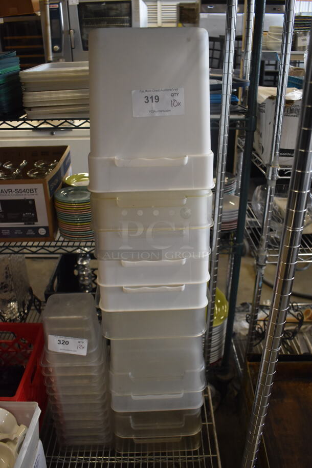 10 Food Storage Containers Both Clear and White. 10 Times Your Bid! 