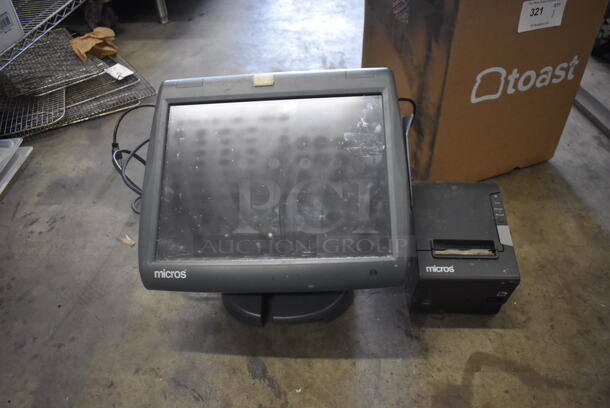 Micros Cash Register Screen And Receipt Printer.   - Image 1 of 2
