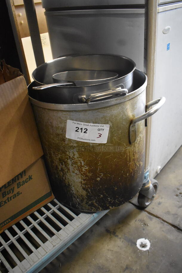 3 Steel Pots Including 1 Sauce Pan. 3 Times Your Bid!  - Image 2 of 3