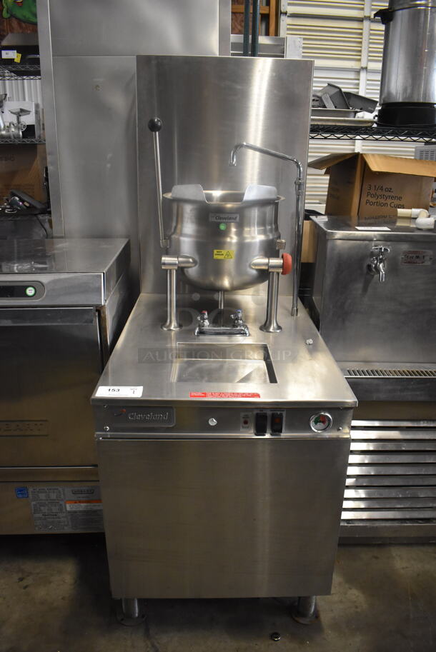 2011 Cleveland 24GMK6200 Commercial Stainless Steel Natural Gas Steam Kettle with Modular Generator Base On Galvanized Legs. 200,000BTU. 