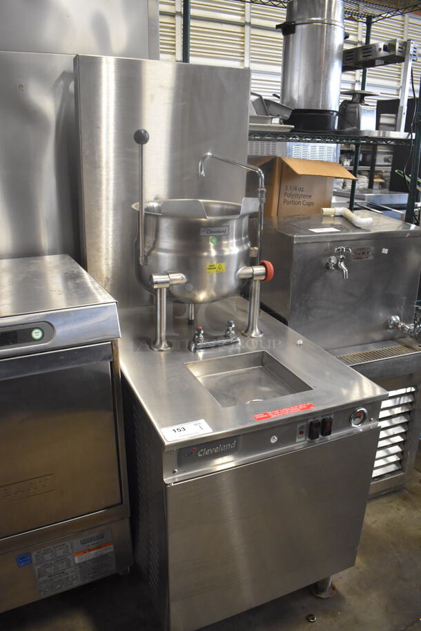 2011 Cleveland 24GMK6200 Commercial Stainless Steel Natural Gas Steam Kettle with Modular Generator Base On Galvanized Legs. 200,000BTU.  - Image 2 of 8