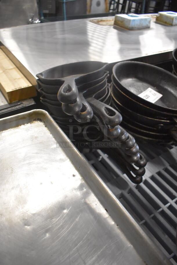12 Small Cast Iron Pans With Handles. 12 Times Your Bid!  - Image 2 of 3