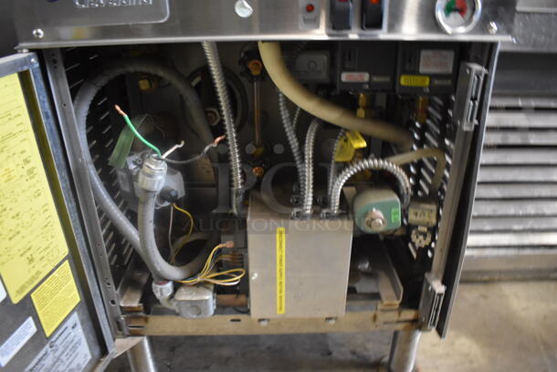 2011 Cleveland 24GMK6200 Commercial Stainless Steel Natural Gas Steam Kettle with Modular Generator Base On Galvanized Legs. 200,000BTU.  - Image 4 of 8