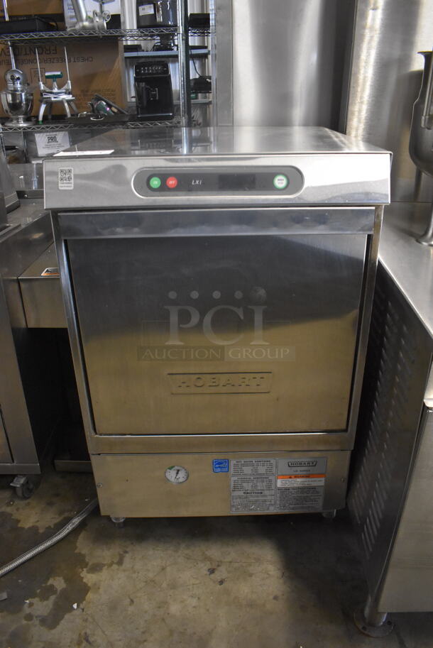 Hobart LXI Series Commercial Stainless Steel Dishwasher On Galvanized Legs. 208-240 Volt 1 Phase
