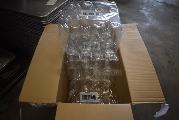 BRAND NEW IN BOX! 64 Stemless Clear Plastic Champagne Flutes. 64 Times Your Bid! 