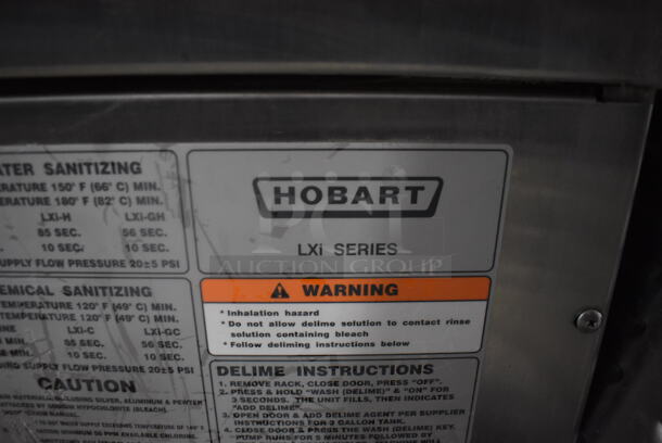 Hobart LXI Series Commercial Stainless Steel Dishwasher On Galvanized Legs. 208-240 Volt 1 Phase - Image 5 of 6