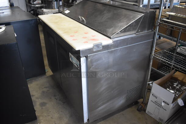 Avantco 178APT48HC Commercial Stainless Steel Mega Top 2 Solid Door Refrigerated Sandwich Prep Table With Polycoated Racks On Commercial Casters. 115V. Tested and Working! - Image 2 of 8