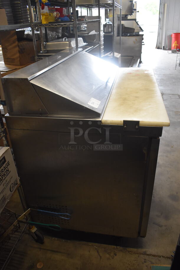 Avantco 178APT48HC Commercial Stainless Steel Mega Top 2 Solid Door Refrigerated Sandwich Prep Table With Polycoated Racks On Commercial Casters. 115V. Tested and Working! - Image 3 of 8