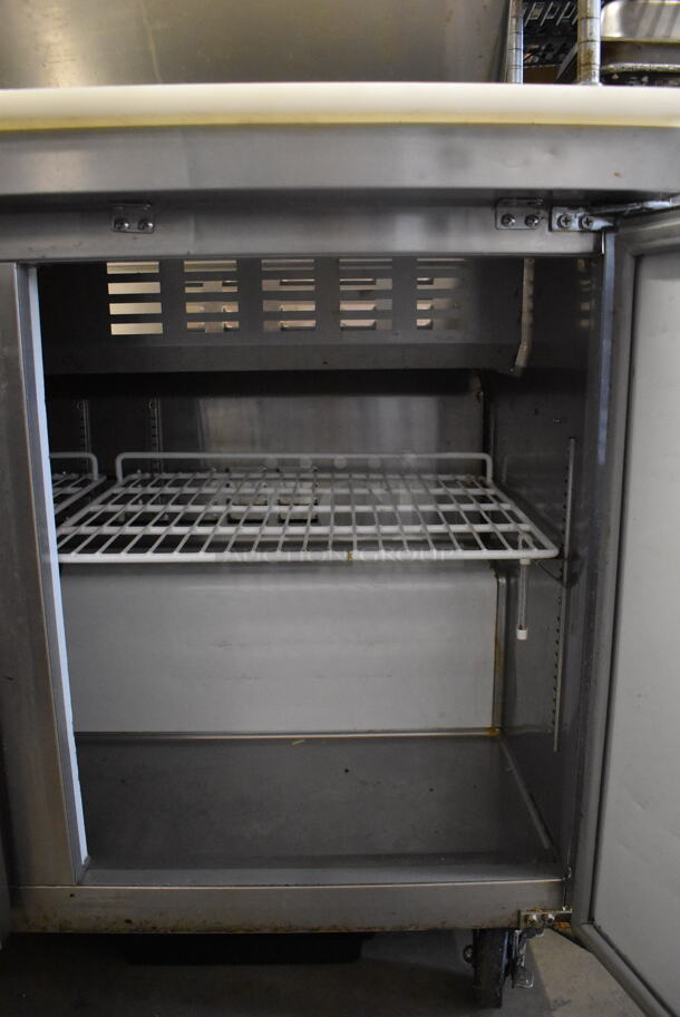 Avantco 178APT48HC Commercial Stainless Steel Mega Top 2 Solid Door Refrigerated Sandwich Prep Table With Polycoated Racks On Commercial Casters. 115V. Tested and Working! - Image 5 of 8