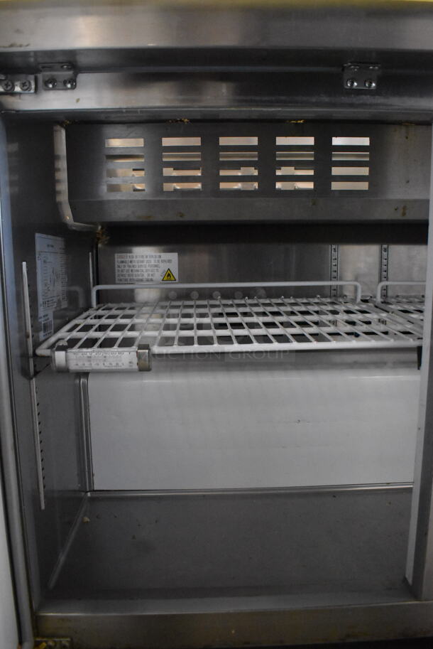 Avantco 178APT48HC Commercial Stainless Steel Mega Top 2 Solid Door Refrigerated Sandwich Prep Table With Polycoated Racks On Commercial Casters. 115V. Tested and Working! - Image 6 of 8