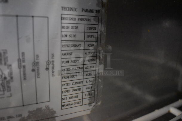 Avantco 178APT48HC Commercial Stainless Steel Mega Top 2 Solid Door Refrigerated Sandwich Prep Table With Polycoated Racks On Commercial Casters. 115V. Tested and Working! - Image 8 of 8