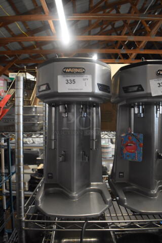 Waring WDM240T Commerical Stainless Steel Electric Countertop Drink Mixer With 2 Spindles. 120V.  Tested and Working!