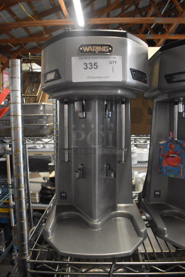 Waring WDM240T Commerical Stainless Steel Electric Countertop Drink Mixer With 2 Spindles. 120V.  Tested and Working! - Image 2 of 6