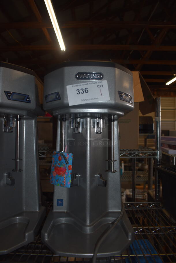 Waring WDM240T Commerical Stainless Steel Electric Countertop Drink Mixer With 2 Spindles. 120V.  Tested and Working!