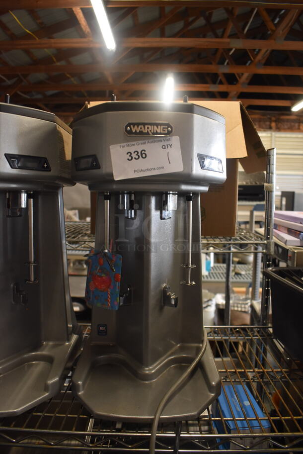 Waring WDM240T Commerical Stainless Steel Electric Countertop Drink Mixer With 2 Spindles. 120V.  Tested and Working! - Image 2 of 6