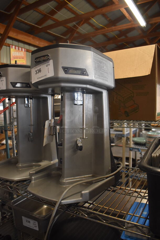 Waring WDM240T Commerical Stainless Steel Electric Countertop Drink Mixer With 2 Spindles. 120V.  Tested and Working! - Image 4 of 6