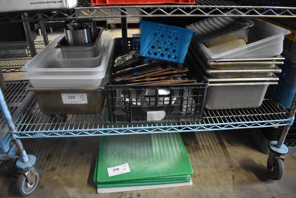 ALL ONE MONEY! Lot of Steam Table Pans, Clipboards, Plastic Storage Containers AND MORE! 