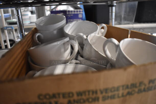 ALL ONE MONEY! Lot of Circular Cast Iron Trays and Bowls, Disposable Face Masks With Ear Loops, White Coffee Mugs AND MORE!   - Image 4 of 4