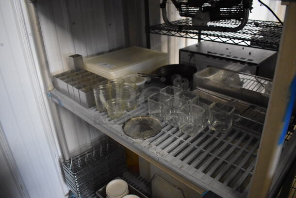 ALL ONE MONEY! Lot of Frying Pans, Square Glass Cups, Collapsible Collinder Insert, Mason Jars, Compartment Condiment Bar, AND MORE!  - Image 2 of 4