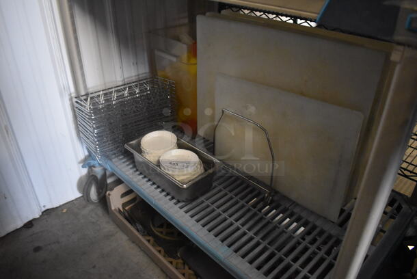 ALL ONE MONEY! Lot of Ketchup and Mustard Squeeze Bottles, 2 Cutting Boards, Metro Wire Shelves, Small White Corningware Dishes, AND MORE!  - Image 2 of 4